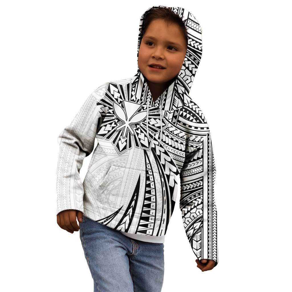 Hawaii And Philippines Kid Hoodie Kanaka Maoli With Tribal Sun Together White LT05 - Polynesian Pride