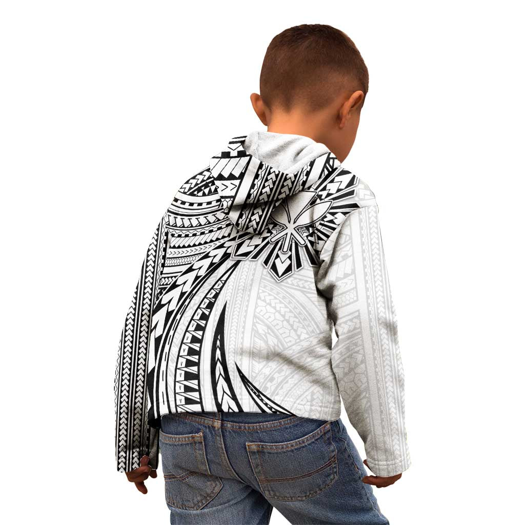 Hawaii And Philippines Kid Hoodie Kanaka Maoli With Tribal Sun Together White LT05 - Polynesian Pride