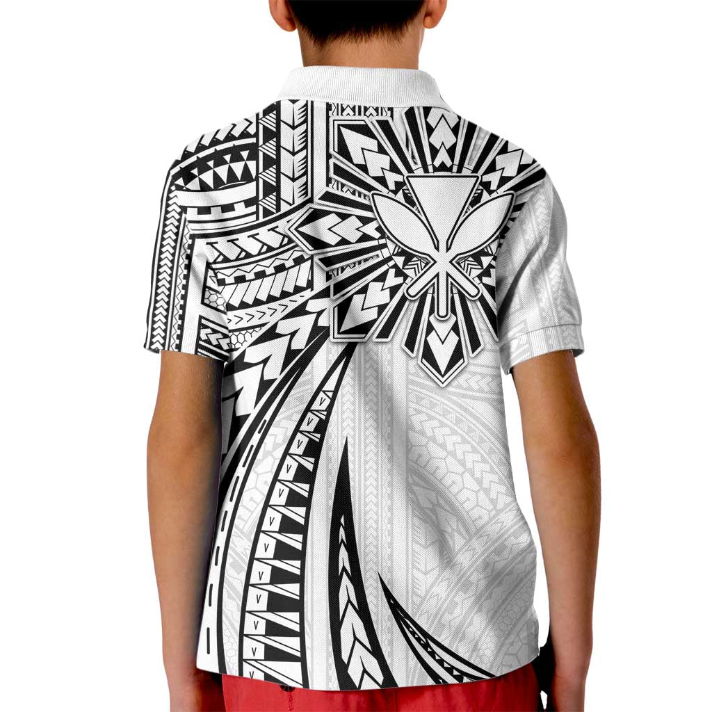 Hawaii And Philippines Kid Polo Shirt Kanaka Maoli With Tribal Sun Together White LT05 - Polynesian Pride