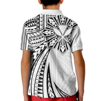 Hawaii And Philippines Kid Polo Shirt Kanaka Maoli With Tribal Sun Together White LT05 - Polynesian Pride