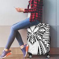 Hawaii And Philippines Luggage Cover Kanaka Maoli With Tribal Sun Together White LT05 - Polynesian Pride