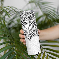 Hawaii And Philippines Skinny Tumbler Kanaka Maoli With Tribal Sun Together White LT05 - Polynesian Pride