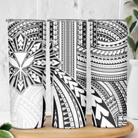 Hawaii And Philippines Skinny Tumbler Kanaka Maoli With Tribal Sun Together White LT05 - Polynesian Pride