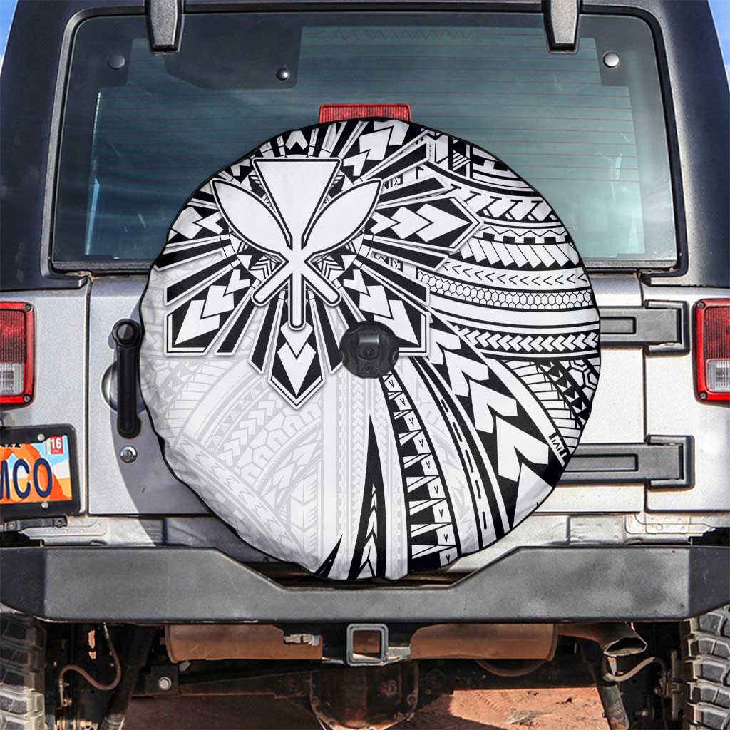 Hawaii And Philippines Spare Tire Cover Kanaka Maoli With Tribal Sun Together White LT05 White - Polynesian Pride