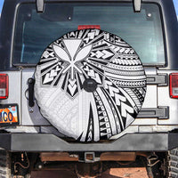 Hawaii And Philippines Spare Tire Cover Kanaka Maoli With Tribal Sun Together White LT05 White - Polynesian Pride