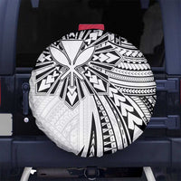 Hawaii And Philippines Spare Tire Cover Kanaka Maoli With Tribal Sun Together White LT05 - Polynesian Pride