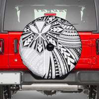 Hawaii And Philippines Spare Tire Cover Kanaka Maoli With Tribal Sun Together White LT05 - Polynesian Pride