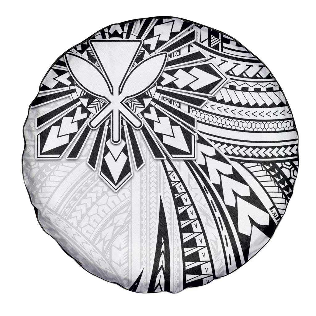 Hawaii And Philippines Spare Tire Cover Kanaka Maoli With Tribal Sun Together White LT05 - Polynesian Pride
