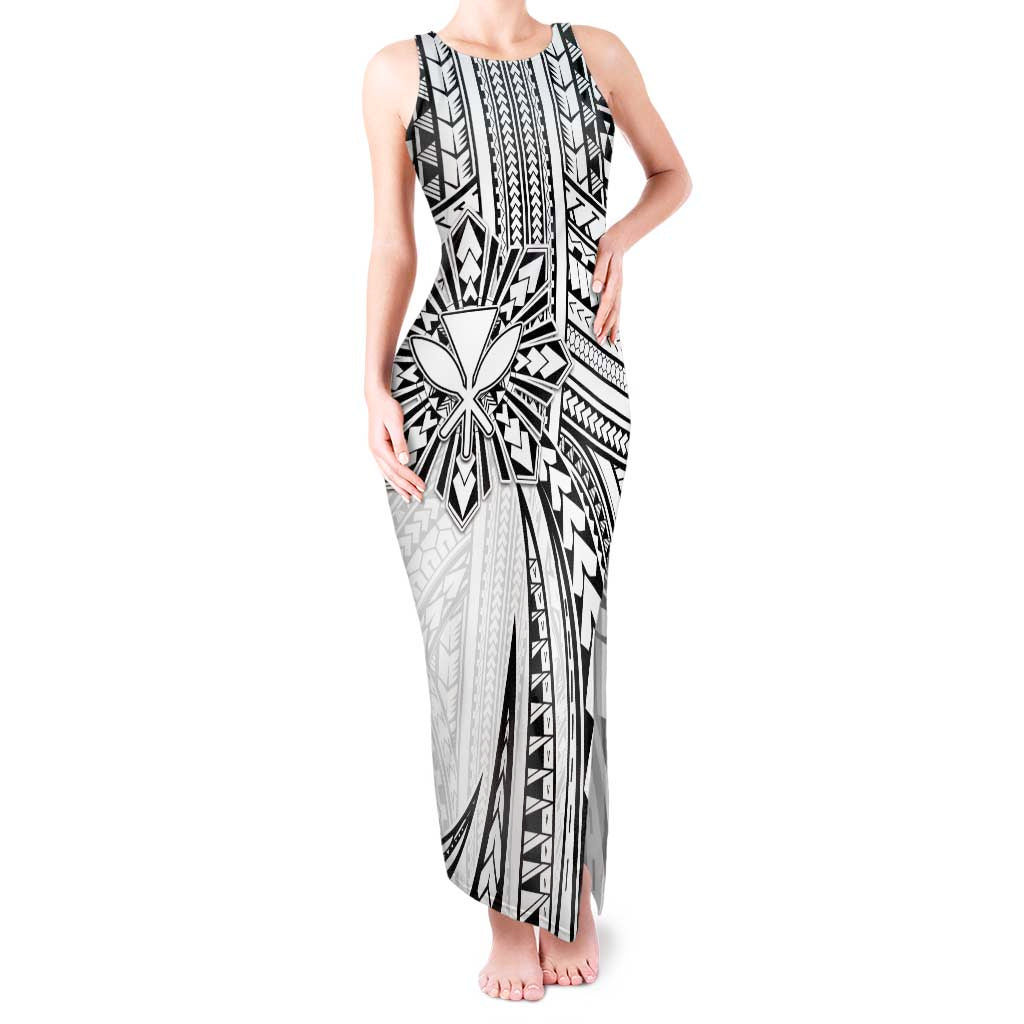 Hawaii And Philippines Tank Maxi Dress Kanaka Maoli With Tribal Sun Together White LT05 Women White - Polynesian Pride