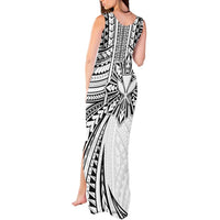 Hawaii And Philippines Tank Maxi Dress Kanaka Maoli With Tribal Sun Together White LT05 - Polynesian Pride