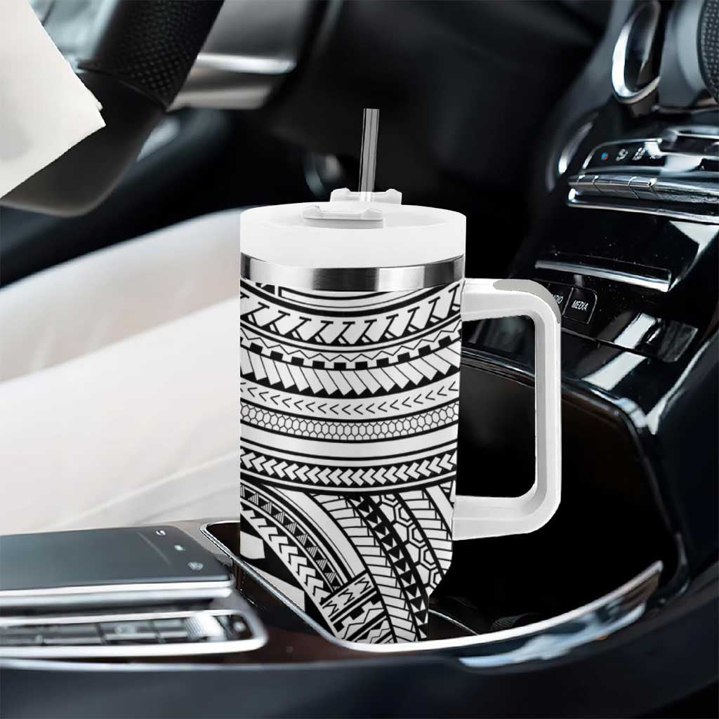 Hawaii And Philippines Tumbler With Handle Kanaka Maoli With Tribal Sun Together White