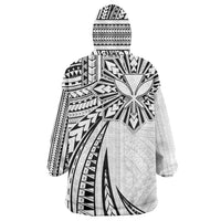 Hawaii And Philippines Wearable Blanket Hoodie Kanaka Maoli With Tribal Sun Together White LT05 - Polynesian Pride