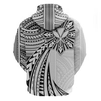 Hawaii And Philippines Zip Hoodie Kanaka Maoli With Tribal Sun Together White LT05 - Polynesian Pride