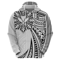 Hawaii And Philippines Zip Hoodie Kanaka Maoli With Tribal Sun Together White LT05 - Polynesian Pride