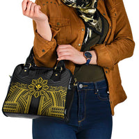 Hawaii And Philippines Together Shoulder Handbag Polynesian Pattern With Filipino Barong Gold