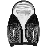 Hawaii And Philippines Together Sherpa Hoodie Polynesian Pattern With Filipino Barong Black LT05 Unisex Black - Polynesian Pride