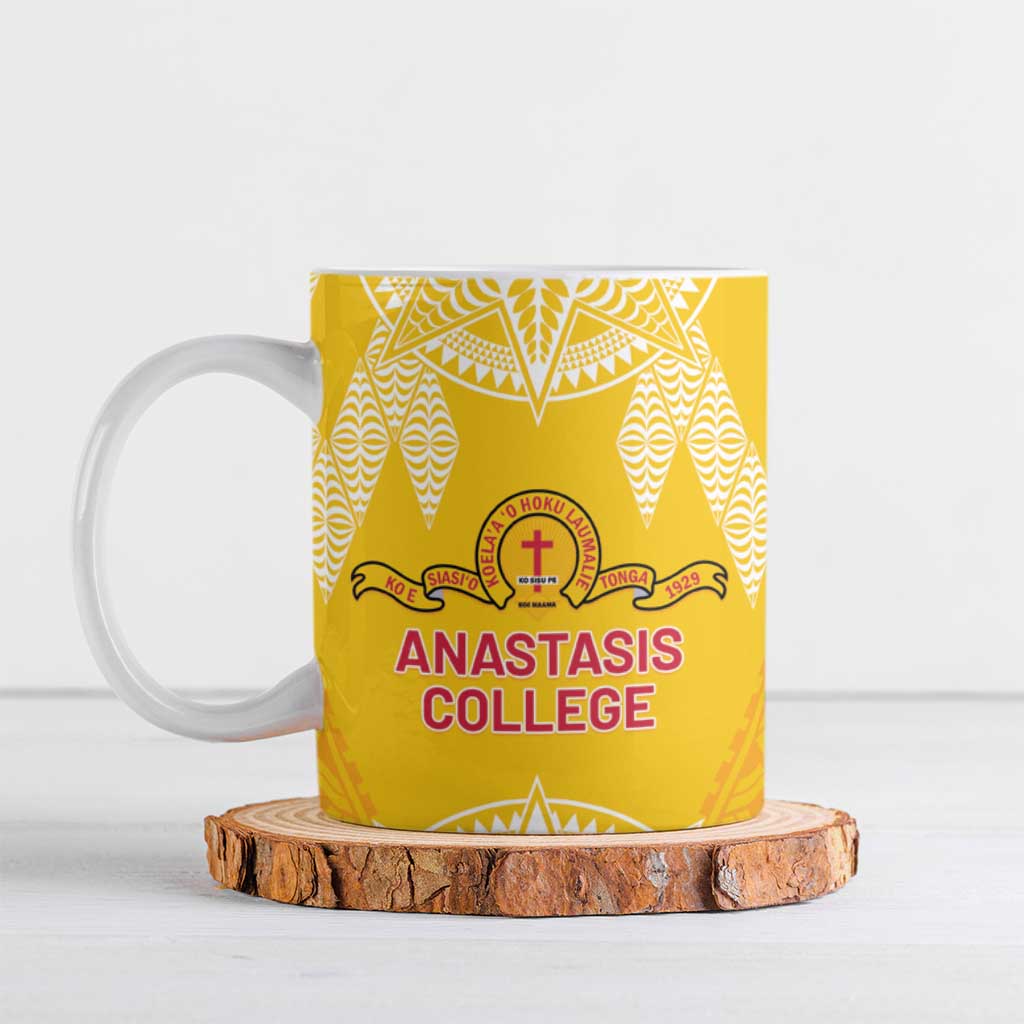 Personalised Anastasis College Ceramic Mug Tonga Ngatu Pattern - Polynesian Pride