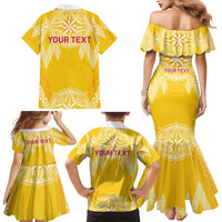 Personalised Anastasis College Family Matching Mermaid Dress and Hawaiian Shirt Tonga Ngatu Pattern LT05 - Polynesian Pride