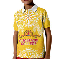 Personalised Anastasis College Kid Polo Shirt Tonga Ngatu Pattern - Polynesian Pride