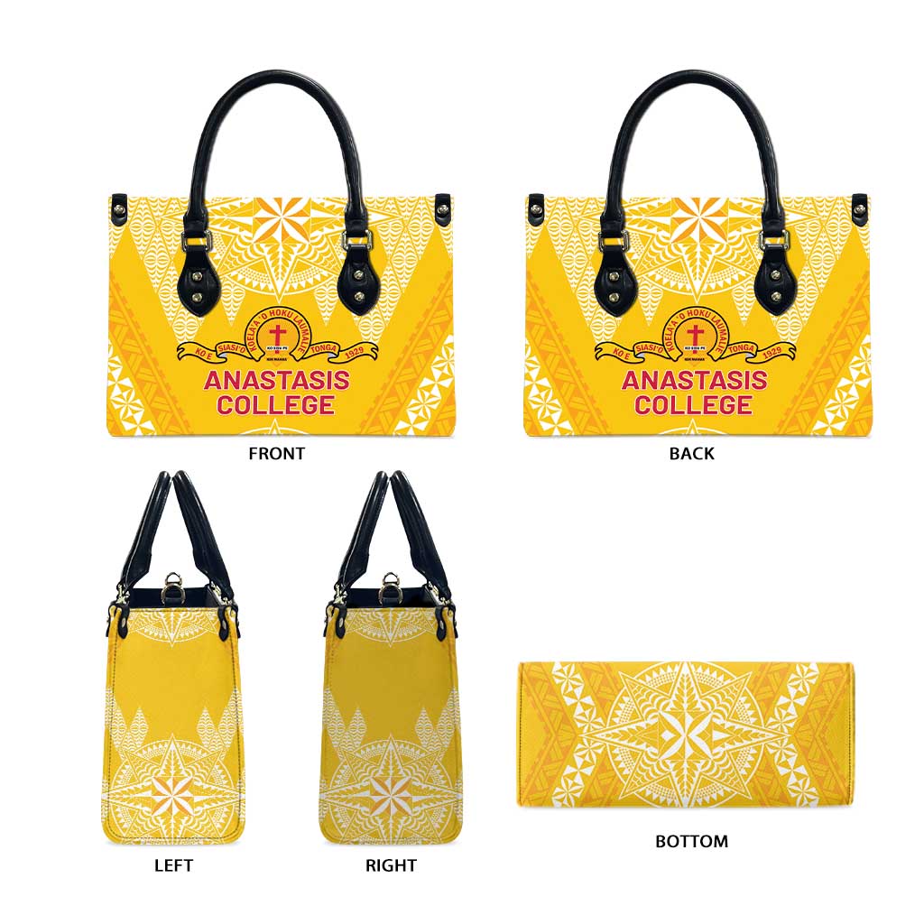Anastasis College Leather Bag Tonga Ngatu Pattern - Polynesian Pride