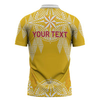 Personalised Anastasis College Zipper Polo Shirt Tonga Ngatu Pattern - Polynesian Pride