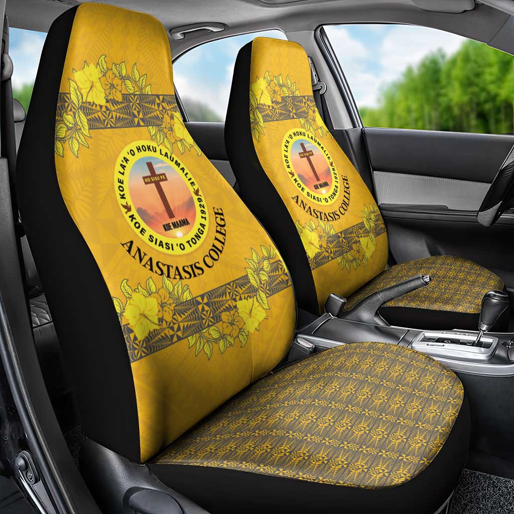 Tonga Anastasis College Car Seat Cover Tongan Ngatu Kupesi Pattern LT05 - Polynesian Pride