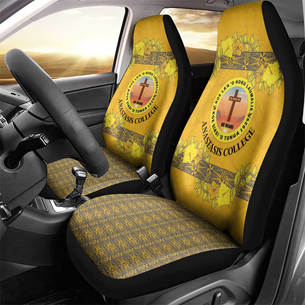 Tonga Anastasis College Car Seat Cover Tongan Ngatu Kupesi Pattern LT05 - Polynesian Pride
