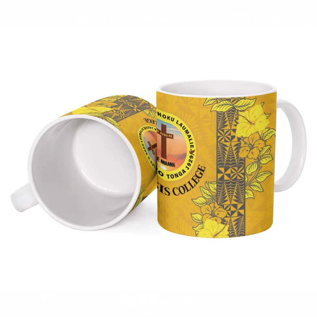 Tonga Anastasis College Ceramic Mug Tongan Ngatu Kupesi Pattern - Polynesian Pride