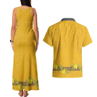 Tonga Anastasis College Couples Matching Tank Maxi Dress and Hawaiian Shirt Tongan Ngatu Kupesi Pattern LT05 - Polynesian Pride