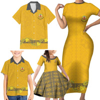 Tonga Anastasis College Family Matching Short Sleeve Bodycon Dress and Hawaiian Shirt Tongan Ngatu Kupesi Pattern LT05 - Polynesian Pride