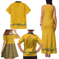 Tonga Anastasis College Family Matching Tank Maxi Dress and Hawaiian Shirt Tongan Ngatu Kupesi Pattern LT05 - Polynesian Pride