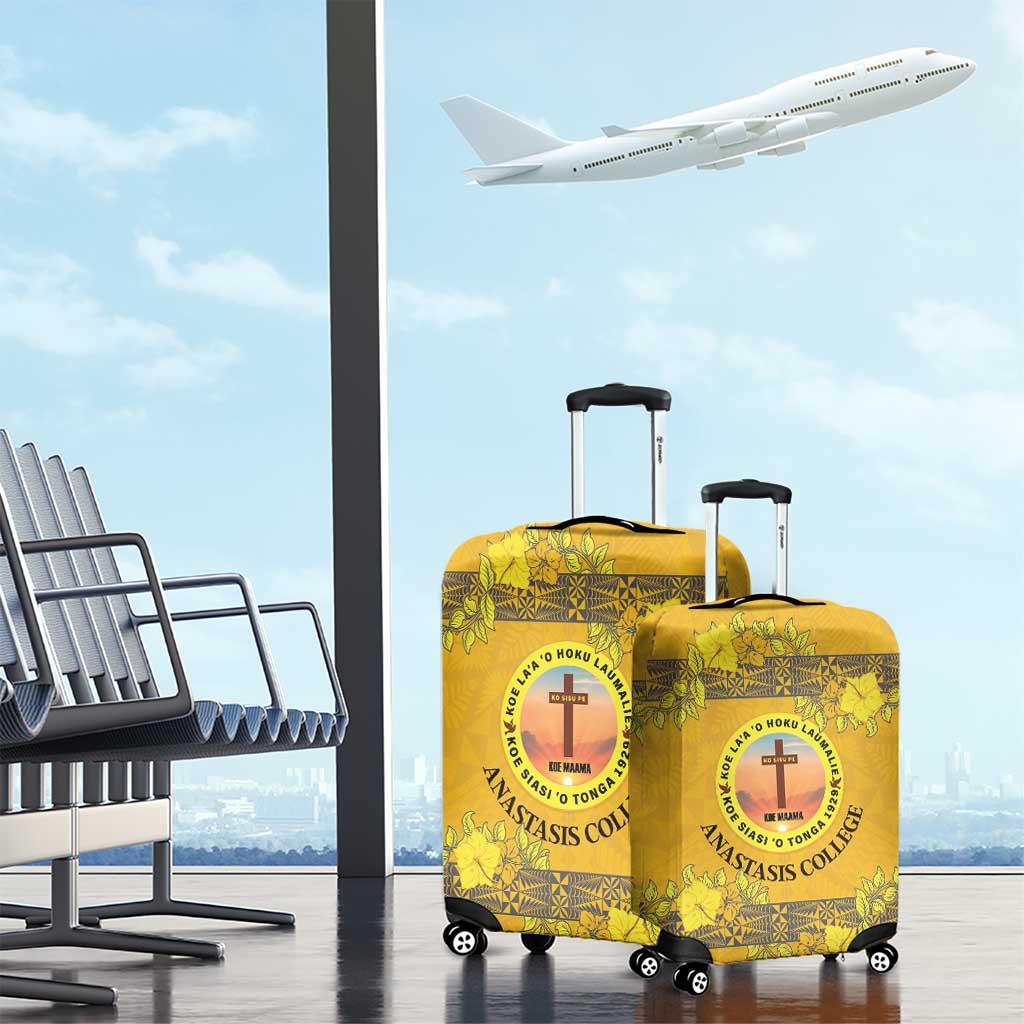 Tonga Anastasis College Luggage Cover Tongan Ngatu Kupesi Pattern - Polynesian Pride