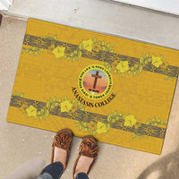 Tonga Anastasis College Rubber Doormat Tongan Ngatu Kupesi Pattern - Polynesian Pride