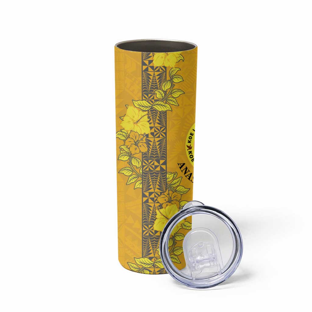 Tonga Anastasis College Skinny Tumbler Tongan Ngatu Kupesi Pattern - Polynesian Pride