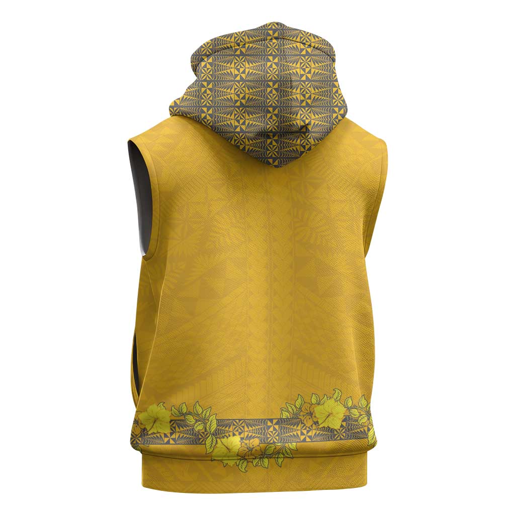 Tonga Anastasis College Sleeveless Zip Hoodie Tongan Ngatu Kupesi Pattern - Polynesian Pride