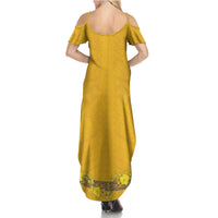Tonga Anastasis College Summer Maxi Dress Tongan Ngatu Kupesi Pattern LT05 - Polynesian Pride
