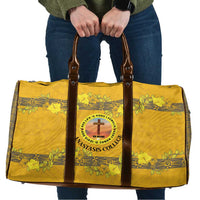 Tonga Anastasis College Travel Bag Tongan Ngatu Kupesi Pattern LT05 Yellow - Polynesian Pride