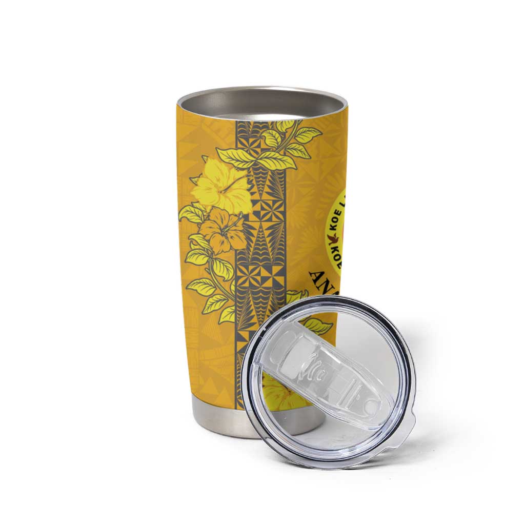 Tonga Anastasis College Tumbler Cup Tongan Ngatu Kupesi Pattern - Polynesian Pride