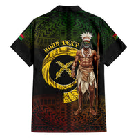 Personalised Vanuatu Custom Chiefs Day Family Matching Off Shoulder Maxi Dress and Hawaiian Shirt Pig Tusk Simple Style LT05 - Polynesian Pride