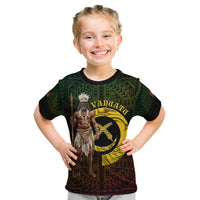 Personalised Vanuatu Custom Chiefs Day Kid T Shirt Pig Tusk Simple Style LT05 Black - Polynesian Pride