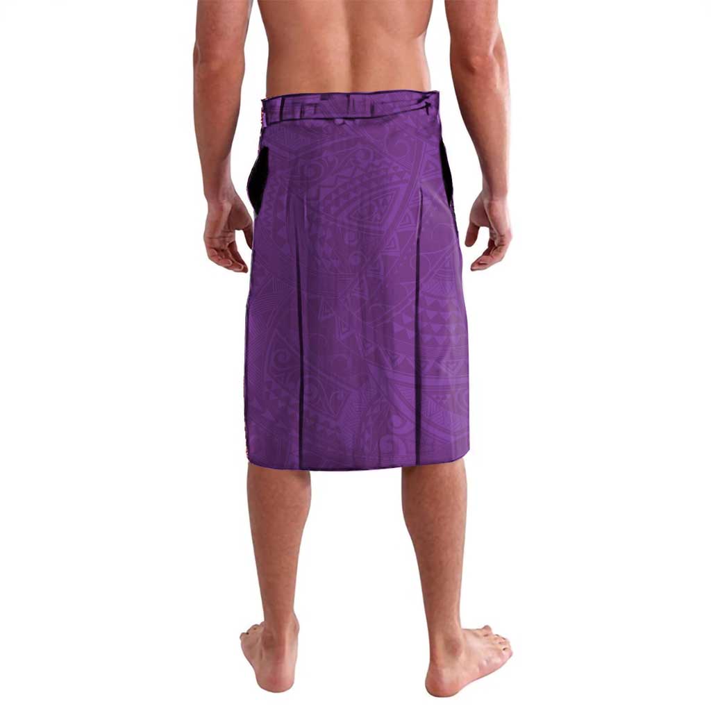 Cook Islands Lavalava Purple Hibiscus And Stars