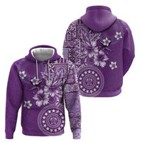 Cook Islands Zip Hoodie Purple Hibiscus And Stars LT05 - Polynesian Pride
