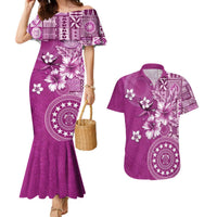 Cook Islands Couples Matching Mermaid Dress and Hawaiian Shirt Fandango Hibiscus And Stars LT05 Fandango - Polynesian Pride