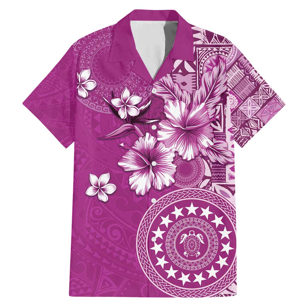 Cook Islands Family Matching Mermaid Dress and Hawaiian Shirt Fandango Hibiscus And Stars LT05 Dad's Shirt - Short Sleeve Fandango - Polynesian Pride