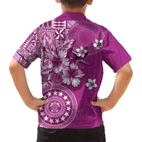 Cook Islands Family Matching Tank Maxi Dress and Hawaiian Shirt Fandango Hibiscus And Stars LT05 - Polynesian Pride