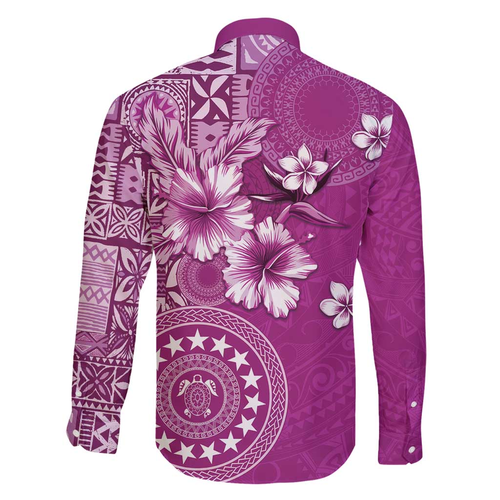 Cook Islands Family Matching Tank Maxi Dress and Hawaiian Shirt Fandango Hibiscus And Stars LT05 - Polynesian Pride