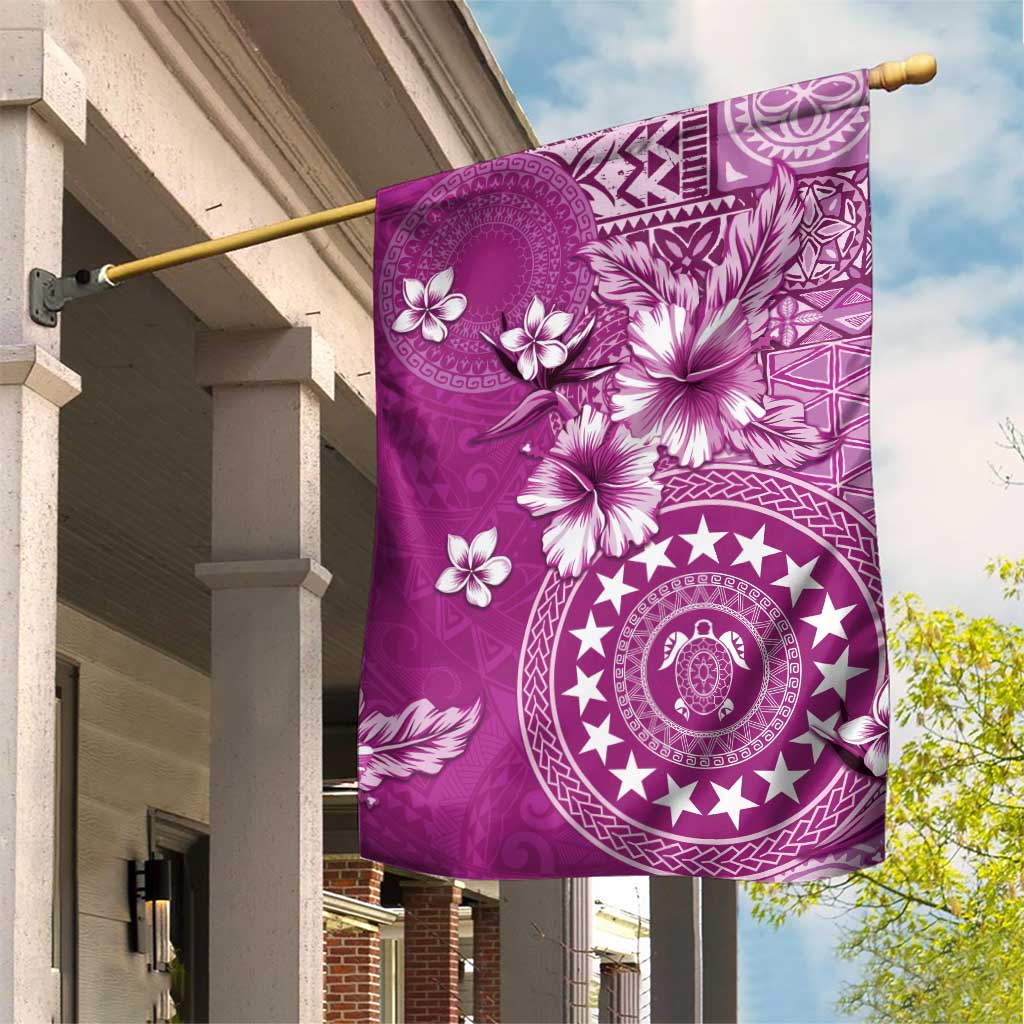 Cook Islands Garden Flag Fandango Hibiscus And Stars LT05 House Flag Fandango - Polynesian Pride