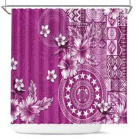 Cook Islands Shower Curtain Fandango Hibiscus And Stars LT05 Fandango - Polynesian Pride