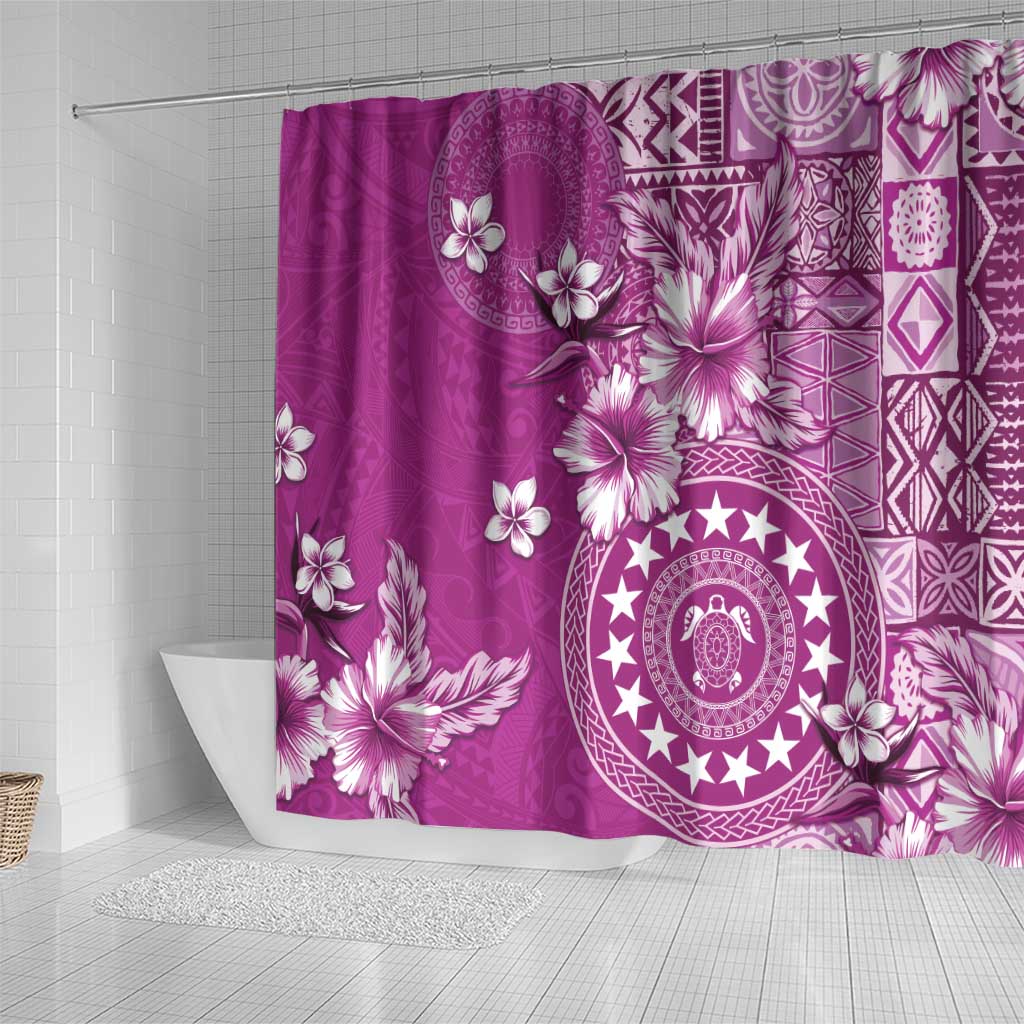 Cook Islands Shower Curtain Fandango Hibiscus And Stars LT05 - Polynesian Pride