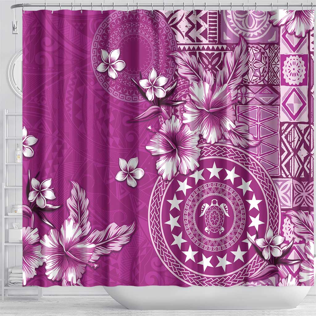Cook Islands Shower Curtain Fandango Hibiscus And Stars LT05 - Polynesian Pride